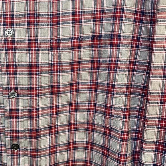 Jos A Bank Men Large Tailored Fit Flannel Plaid Button Shirt Stretch Lightweight - Picture 8 of 11